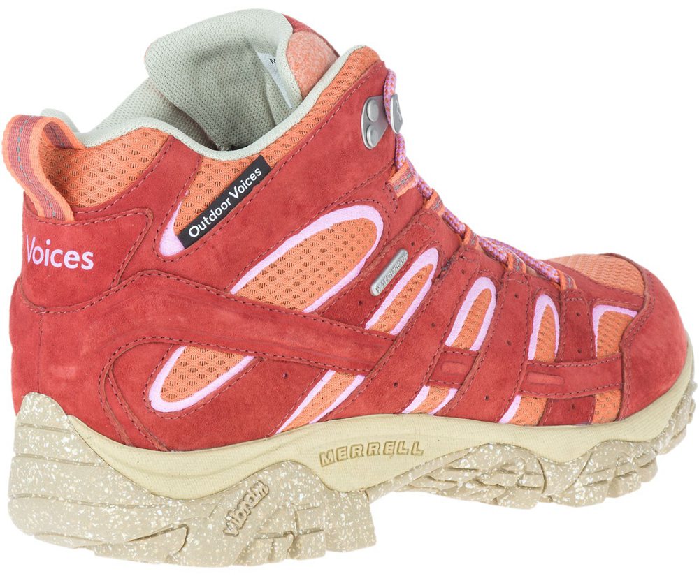 Botas Homem - Merrell Moab 2 Mid Eco Waterproof X Outdoor Voices - Laranja - QJX613894